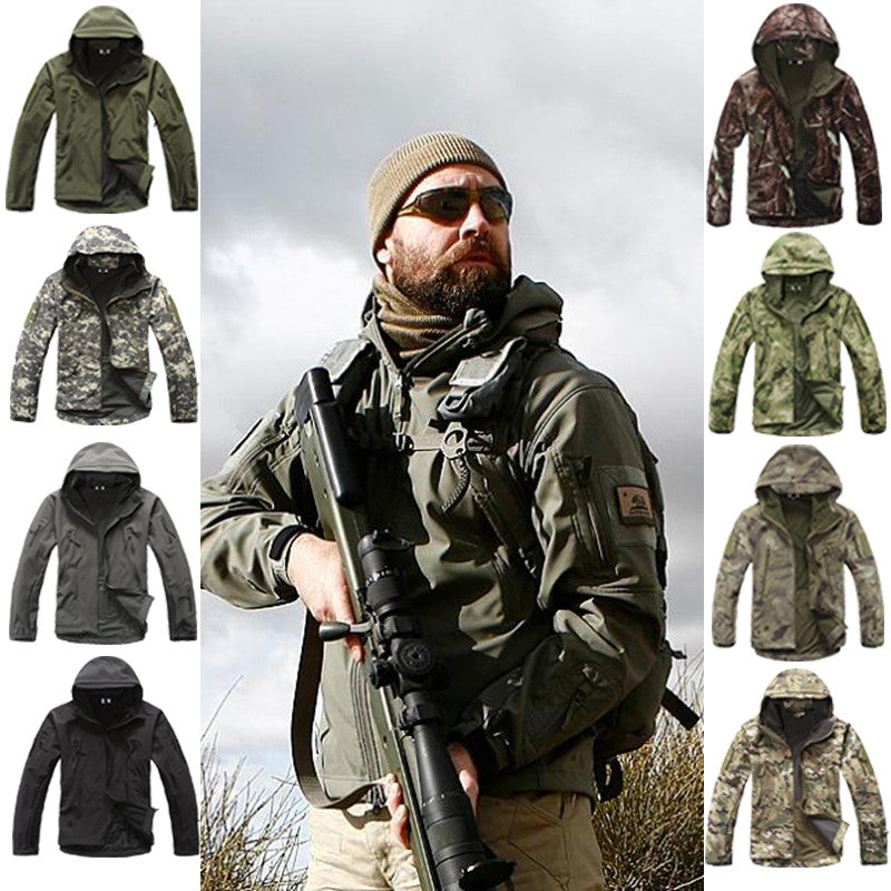 thumbnail image 2 of Men's Shark Skin Soft Shell Tactical Military Jacket & Pants Suit – Waterproof Windproof 2 of 6