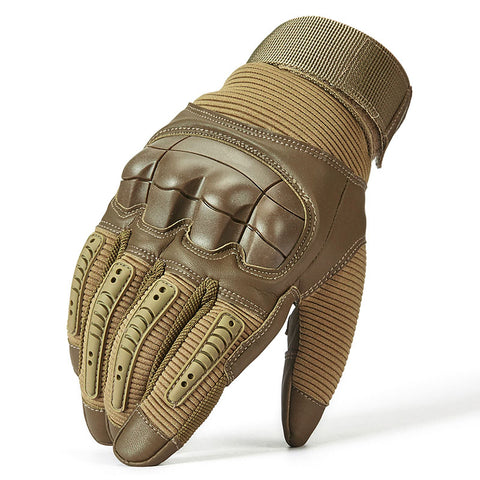Tactical Rubber Hard Knuckle PU Leather Non-Slip Combat Gloves