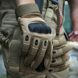 Army Tactical Carbon Knuckle Cycling Full Finger Gloves
